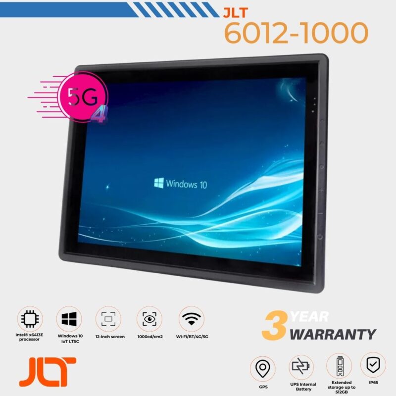 JLT6012 12″ Vehicle Mount PC – High brightness 1000NIT | Windows 10 IoT LTSC | Intel® x6413E | (102481)