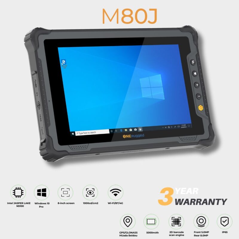 ONERugged 8" Tablet -  Windows 10 Pro with Options (M80J)