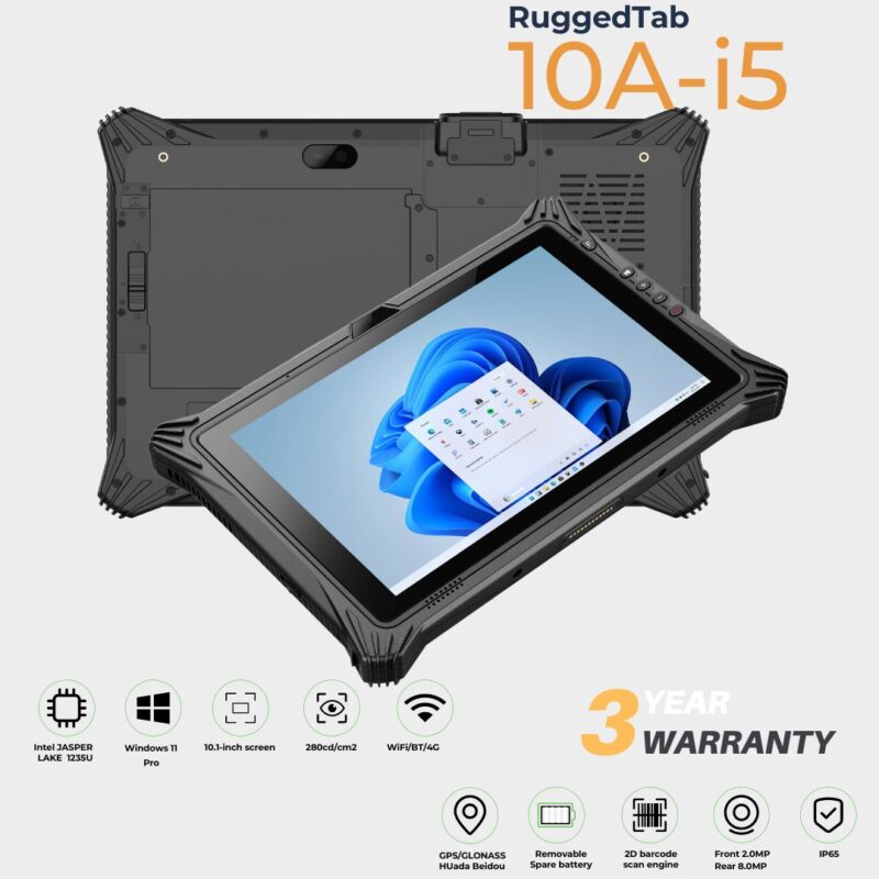 RUGGEDTAB 10″ i5 - Windows 11 Pro | 8+128 | with Options (I10A-i5)