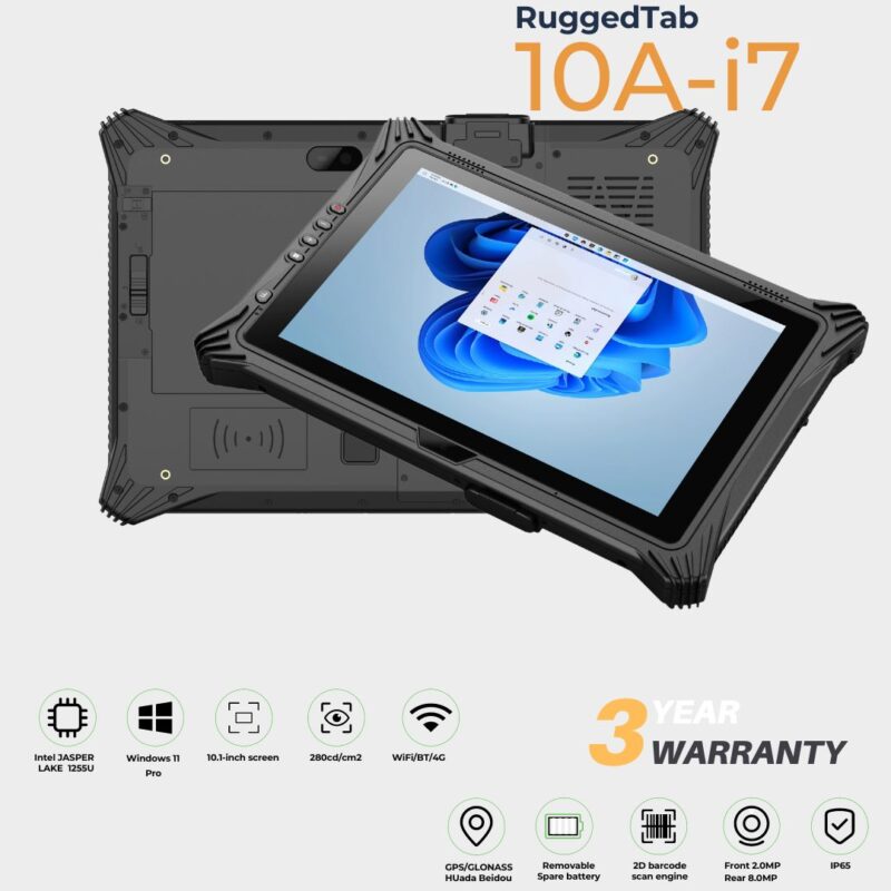 RUGGEDTAB 10″ i7 - Windows 11 Pro | 16+128 | with Options (I10A-i7)