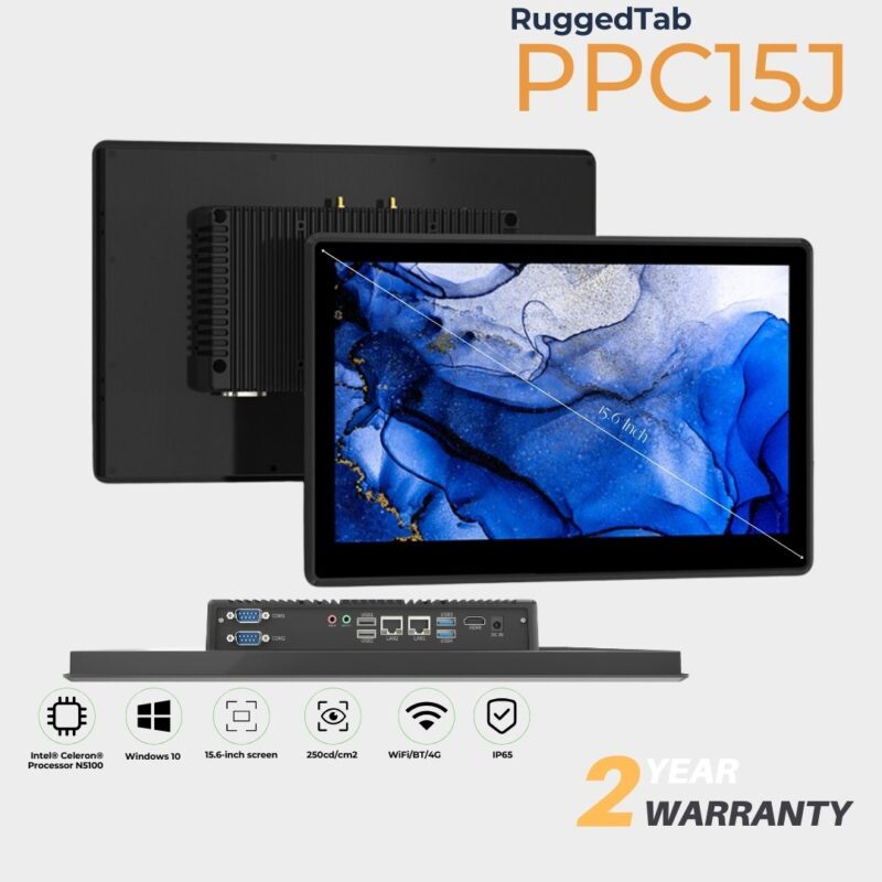 RUGGEDTAB 15″ Panel Mount PC – Windows 10 Pro | 8+128 | 4G (PPC15J)