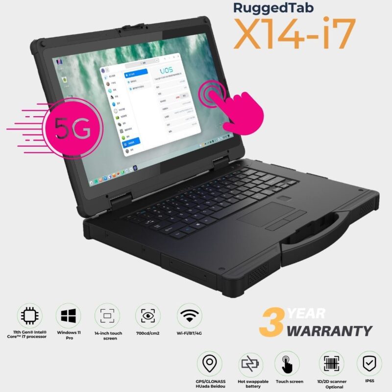 RUGGEDTAB i7 14″ Laptop – Windows 11 Pro | 16+256 | +4G with Options (X14-i7)