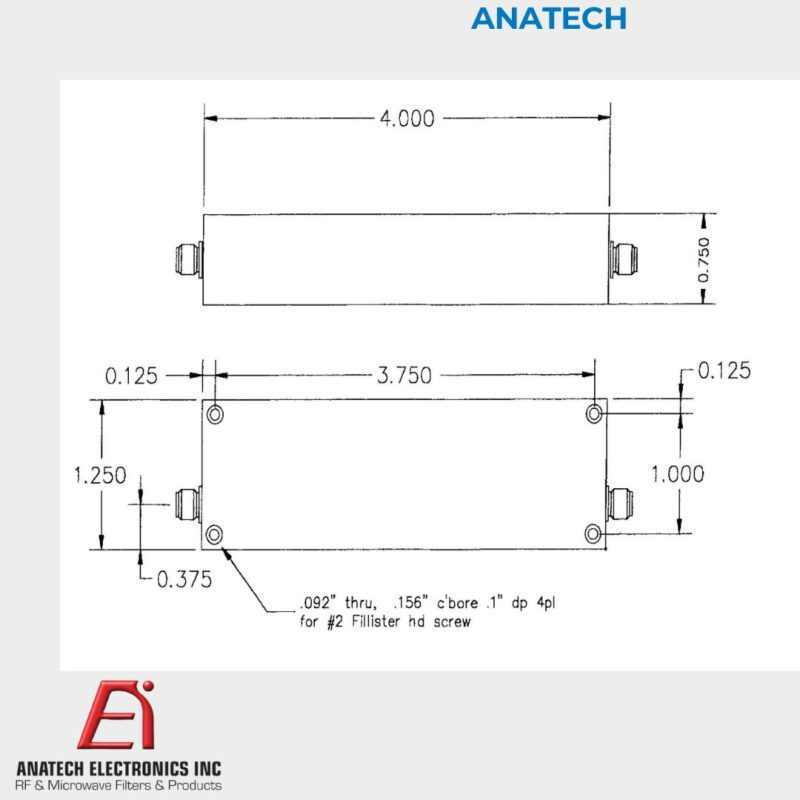 ANATECH -  2.0 MHZ LC BAND PASS FILTER WITH SMA CONNECTORS - Image 2