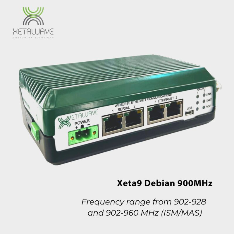 Xeta9 Debian 900 MHz ISM/MAS Ethernet  Software Defined Industrial Radio