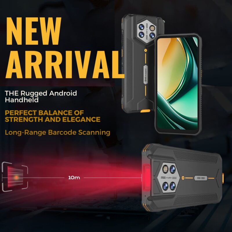 ONERugged H68T Rugged Handheld 8GB 128GB 6.65″ IP68 Ultra HD + Android 14 GMS Octa-core ARM | 10M Barcode Scanning | 48MP + 32M 5800mAh 33W